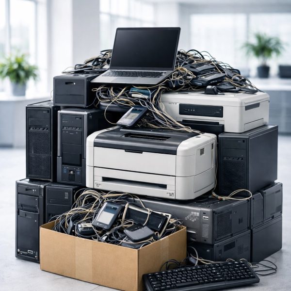 Depiction of some types of e-waste we collect as part of our e-waste disposal service